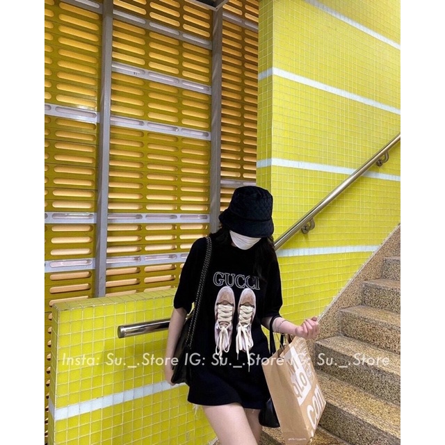 Áo thun cottontay lỡ dáng rộng unisex , áo thun dây giày freesize dành cho nữ