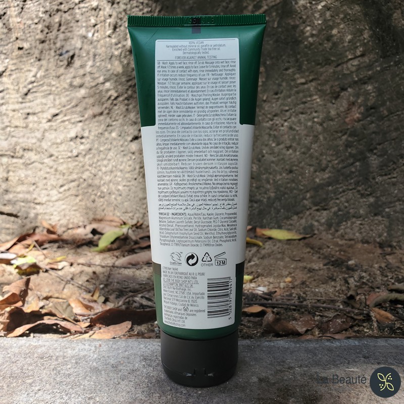 The Body Shop Tea Tree 3-In-1 Wash Scrub Mask 125ML - Sữa Mặt Kiêm Mặt Nạ Tẩy Da Chết