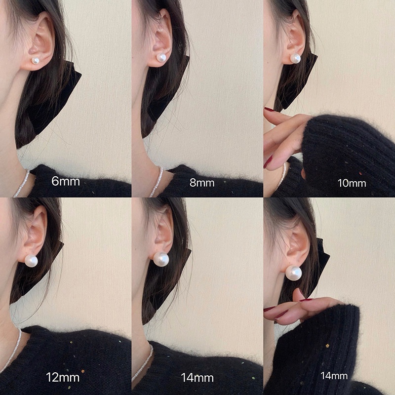 Bông Tai Mạ Bạc Đính Ngọc Trai Đơn Giản Thời Trang Dành Cho Nữ