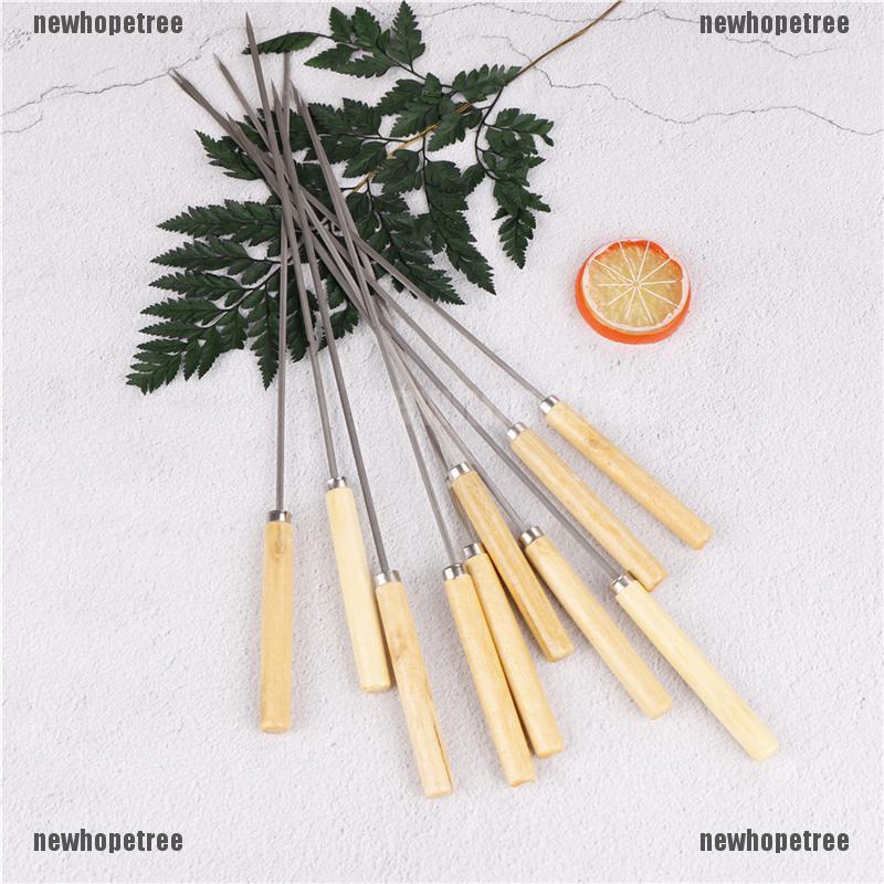 10 Cây xiên thịt nướng BBQ bằng thép không gỉ 35cm chất lượng cao