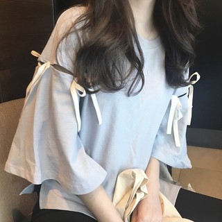 Áo tay loe phối dây thắt nơ kiểu dáng thời trang