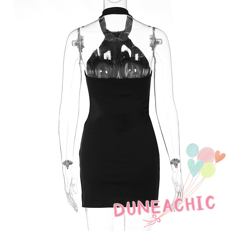 DUNEA Đầm Không Tay Hở Lưng Gợi Cảm Dành Cho Nữ