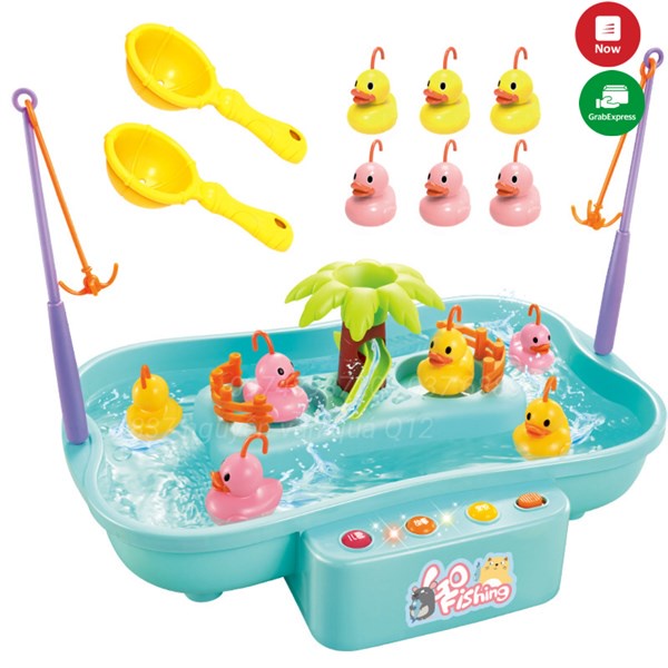 [Nước thật] Hộp đồ chơi câu cá, câu vịt dòng nước thật kèm đèn nhạc dành cho bé sáng tạo, kiên nhẫn, đồ chơi thông minh