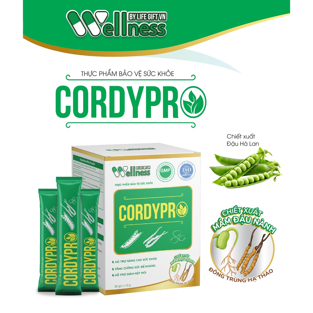 Cordypro Protein thực vật thực phẩm bảo vệ sức khoẻ, tăng sức đề kháng chiết xuất mầm đậu nành,đông trùng hạ M23