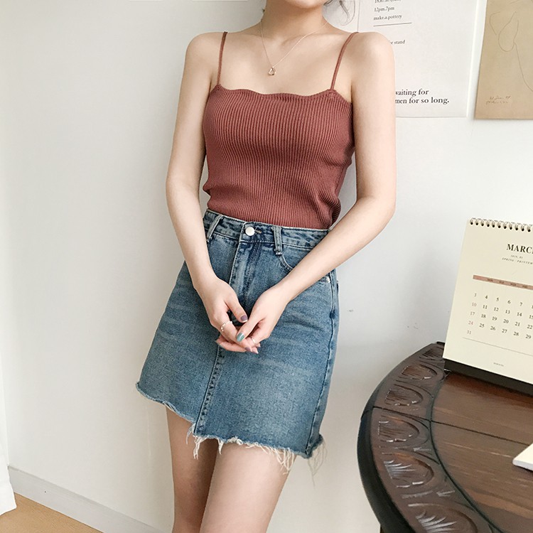 Áo Dệt Kim Không Tay Màu Trơn Đơn Giản 27730 Cho Nữ | BigBuy360 - bigbuy360.vn