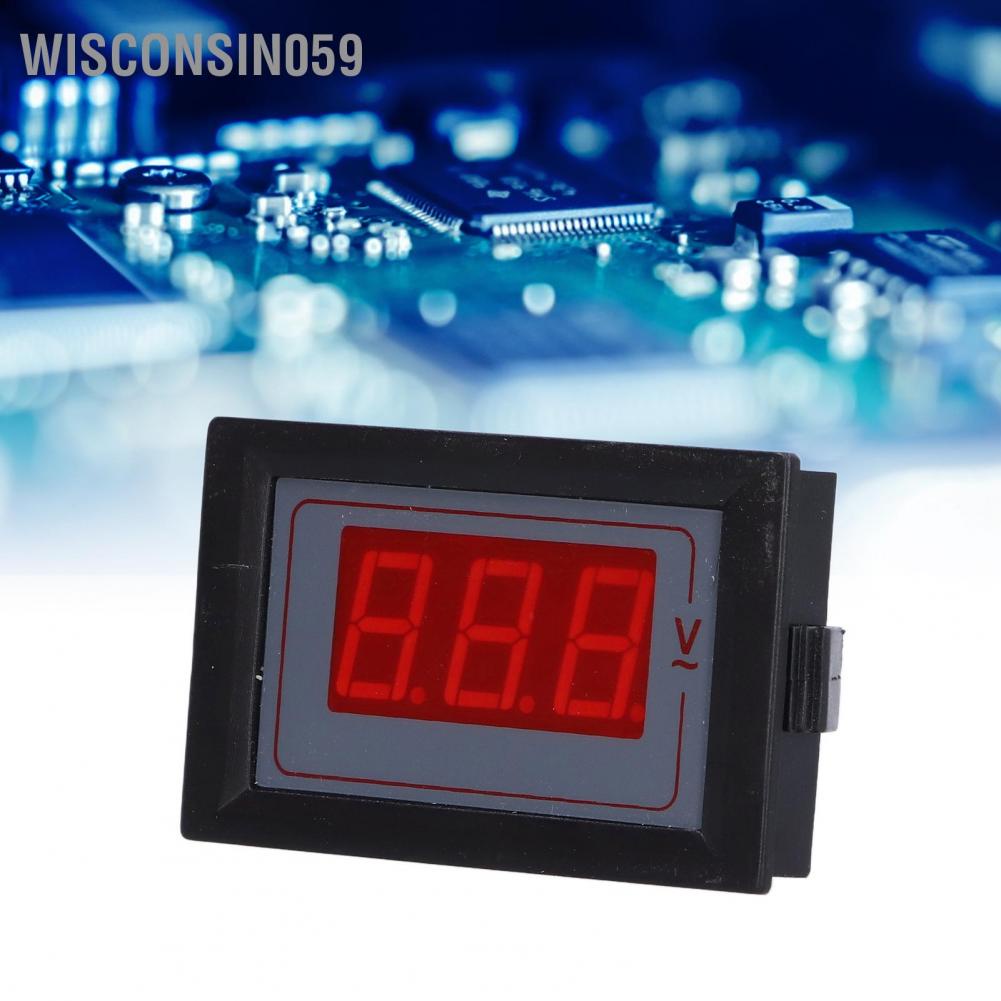 Wisconsin059 Digital Voltmeter LED Display 2 Wire Voltage Gauge Tester Meter 50‑500V for AC 5035‑V