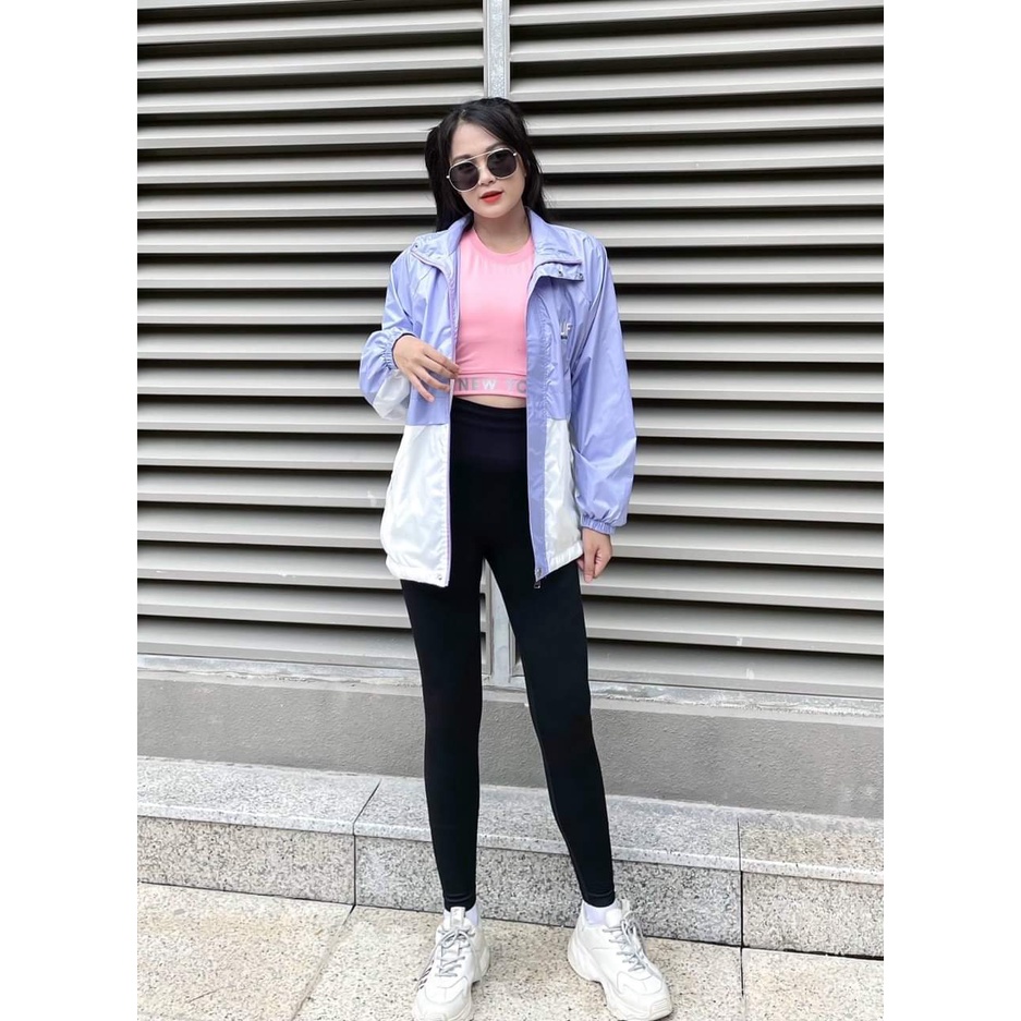 ÁO KHOÁC ÁO GIÓ WHO.AU VNXK XANH TÍM PHỐI TRẮNG - HÀNG CHUẨN VNXK