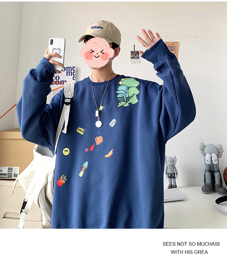 Áo tay dài dáng rộng cổ tròn thời trang phong cách cho nam | BigBuy360 - bigbuy360.vn