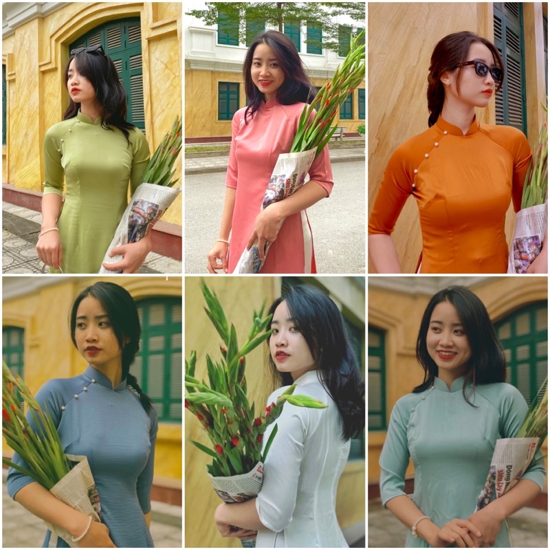 [ Áo dài Bống] Set áo dài cách tân dáng xuông chất liệu vải lụa ngọc trai cấp dành cho nữ, mẫu áo dài thiết kế năm 2022