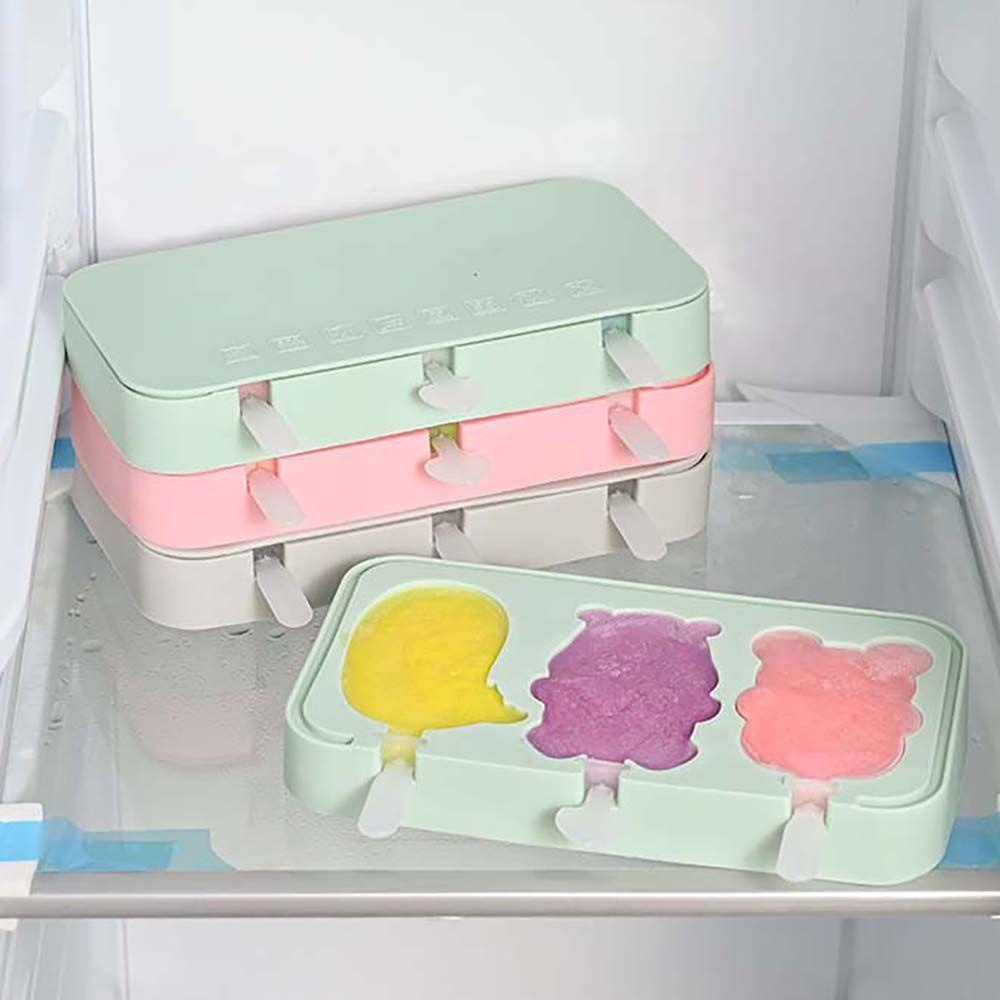 YIYU Khuôn Làm Kem Bằng Silicon Họa Tiết Hoạt Hình Dễ Thương Tiện Dụng Cho Nhà Bếp