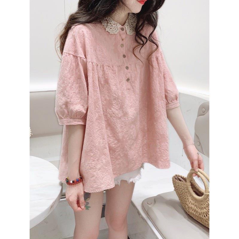 Áo Bầu cổ dáng sơ mi tay lỡ ,siêu xinh ,phù hợp đi làm ,đi chơi ,Hàng loại 1 🍀không bai ,không xù ,thất hút mồ hôi
