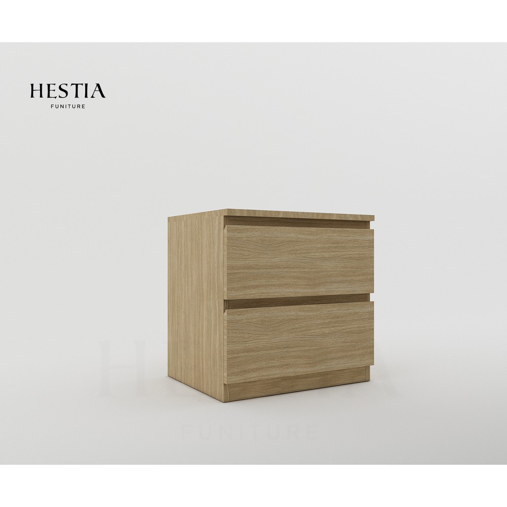 Tủ đầu giường ngăn kéo 2 tầng - Gỗ sồi - Hestia Furniture