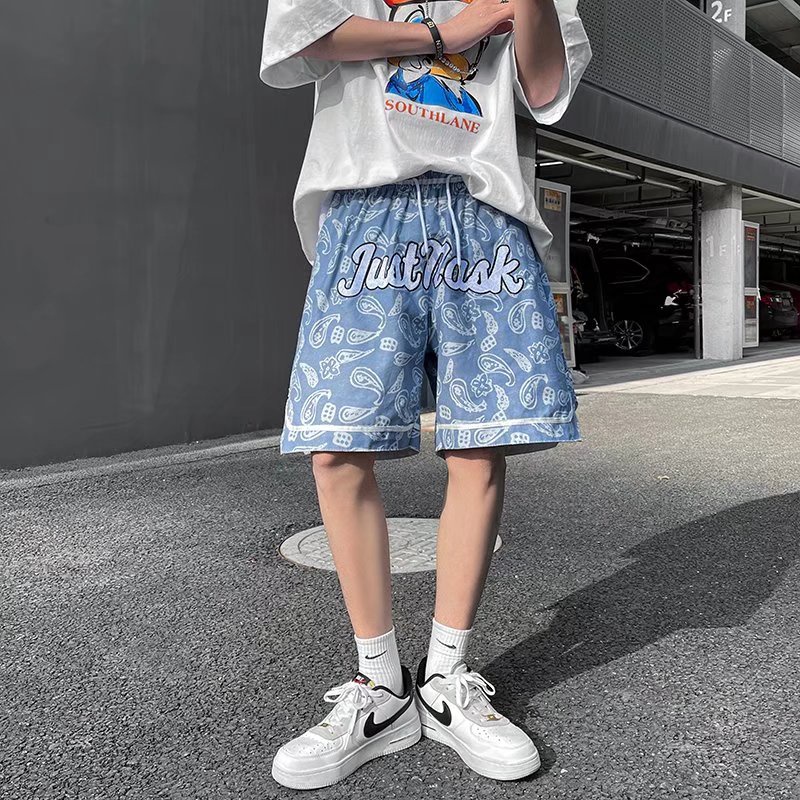 Quần Short Cotton Ống Rộng Thêu Họa Tiết Phong Cách Hip hop Đường Phố Thời Trang Mùa Hè Dành Cho Nam 2022
