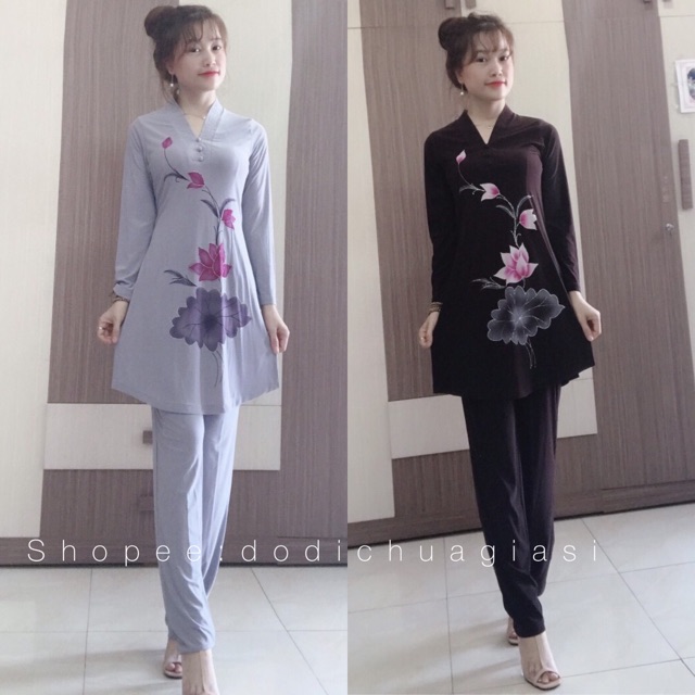 Đồ Lam Đi Chùa # CTân Lở Hoa In # Đồ Bộ # Quần Áo Nữ