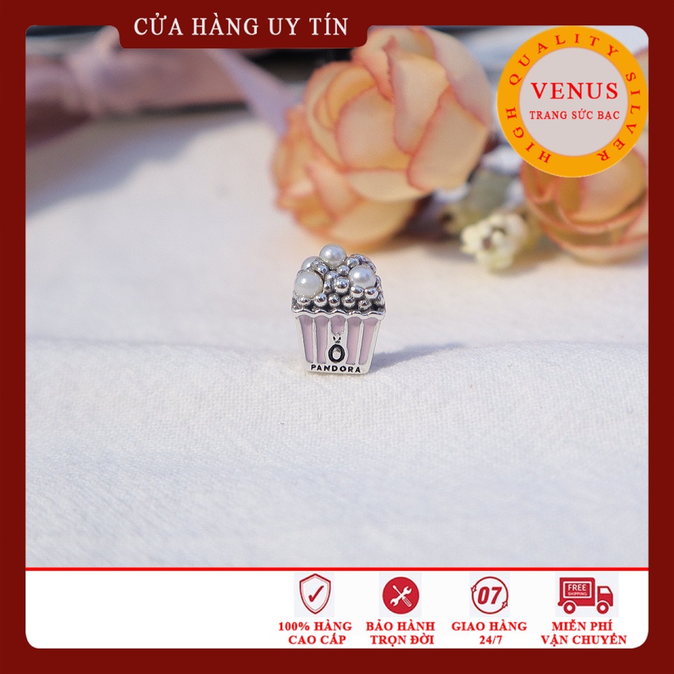 [Charm bạc 925 cao cấp] Charm bạc hình cốc bỏng ngô- Mã sản phẩm VENUSBN