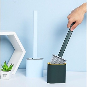 Chổi Cọ Bồn Cầu, Nhà Vệ Sinh Toilet Chất Liệu Silicon Kèm Giá Đựng Dán Tường Cao Cấp
