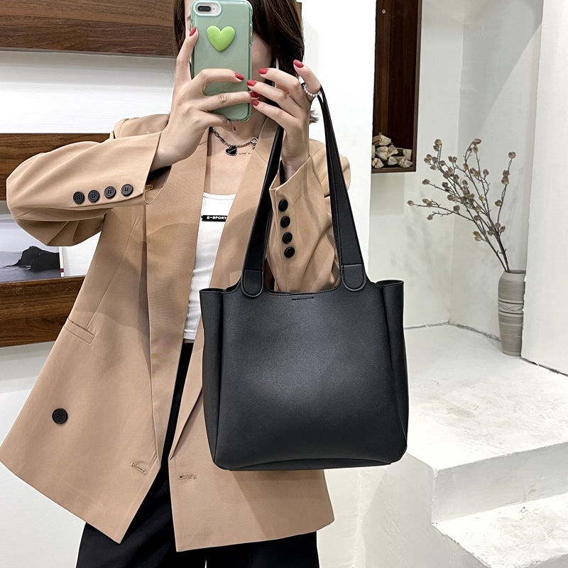 Túi xách đeo vai khổ A4 phong cách công sở đi chơi đi làm thời trang dành cho nữ  2 trong 1 gửi túi mỹ phẩm