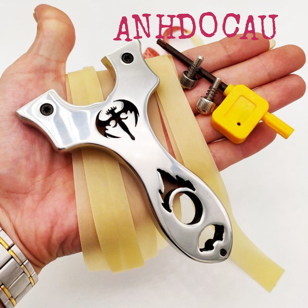 Ná Cao Su bách Quỷ -bách Quỷ Inox 304 bắn chim bắn cá Nguyên Khối (Tặng 1 Dây +50 bi Khi Mua Ná )