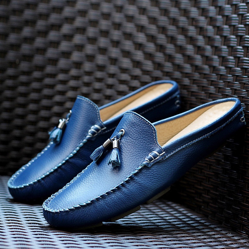 Giày Lười Da Nam Sục Nam Hè Thoáng Khí Mát Chân Da Bò Mềm Êm Chân FSGD16