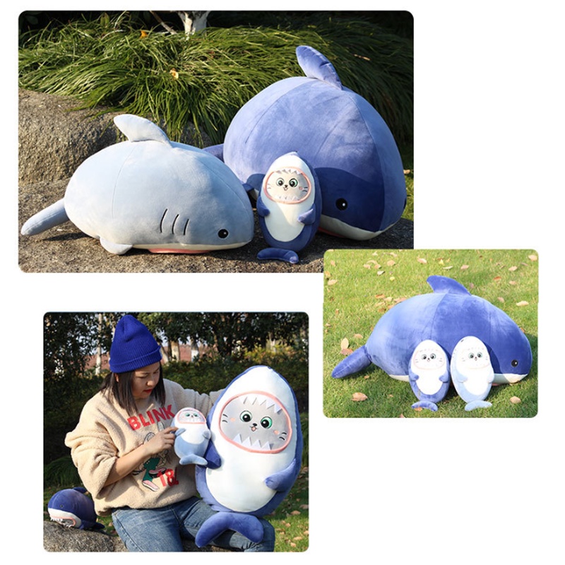 Thú Nhồi Bông Hình Cá Mập Dễ Thương 30 / 60cm