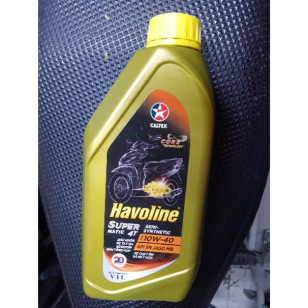 Mua Ngay Dầu nhớt tổng hợp xe ga 1 Lít Havoline Super Matic 4T Semi Synthetic SAE 10W40 Caltex