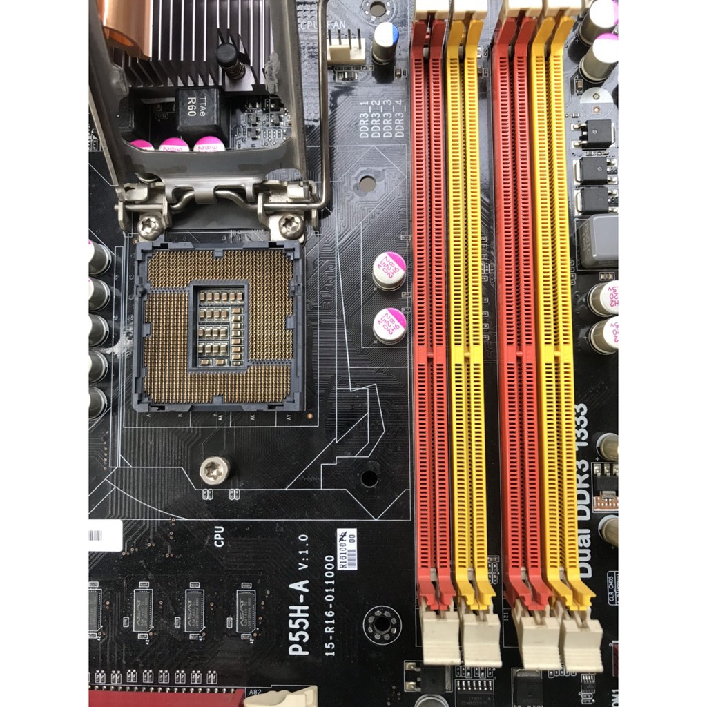 bo mạch chủ máy tính ECS P55H A 4 khe ram ddr3 socket 1156 mainboard Main PC P55 V1.0