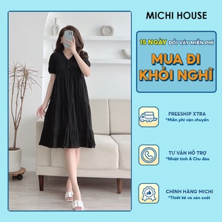 Đầm xuông Michi House Đầm Suông Nữ Đuôi Cá Cổ Tim Chất Xốp Mát Mẻ Mặc Bốn Mùa Màu Sắc Trẻ Trung Freesize V395
