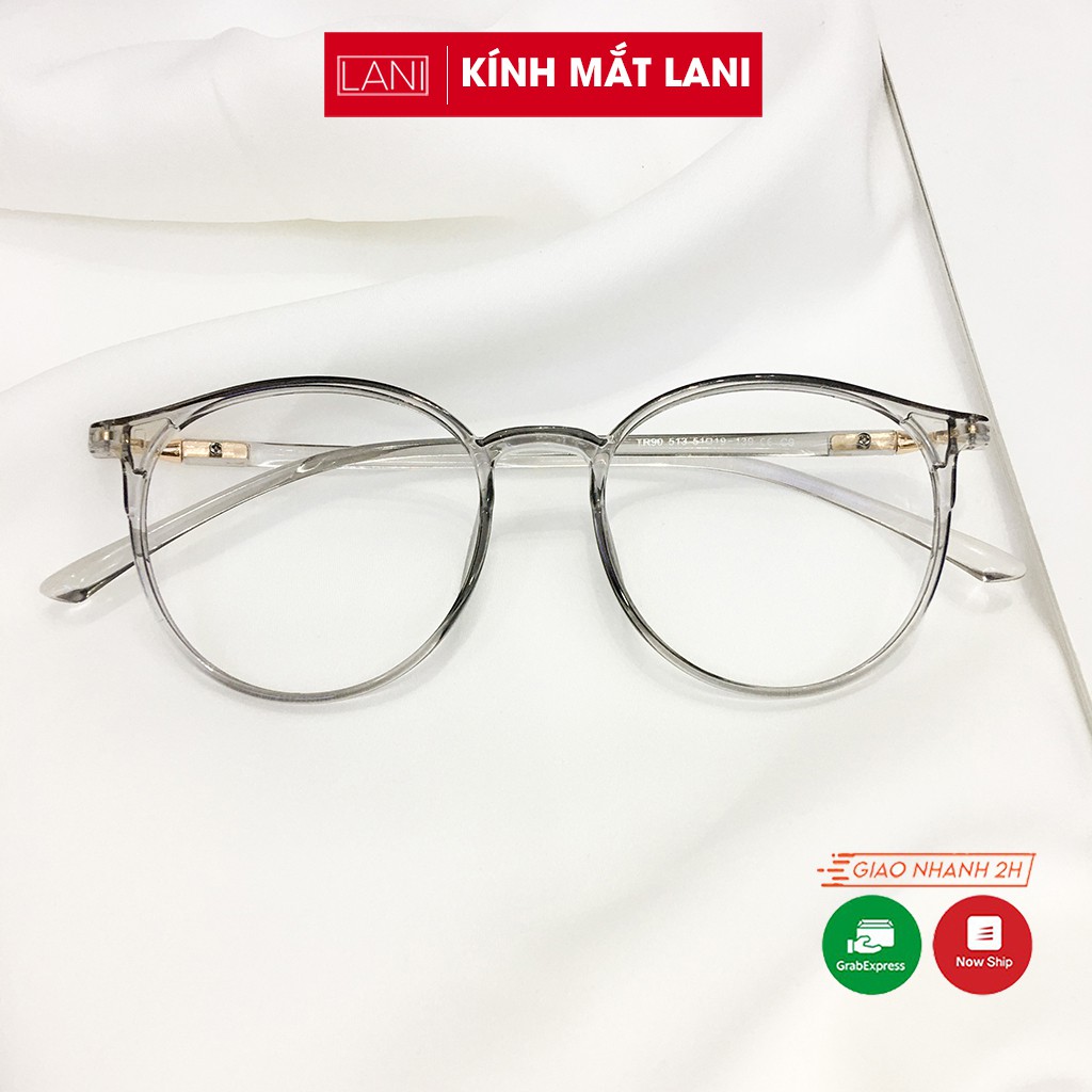 Gọng kính mắt tròn nam nữ LANI chất liệu nhựa dẻo thanh mảnh nhẹ nhàng 513 - Mắt kính có độ theo yêu cầu