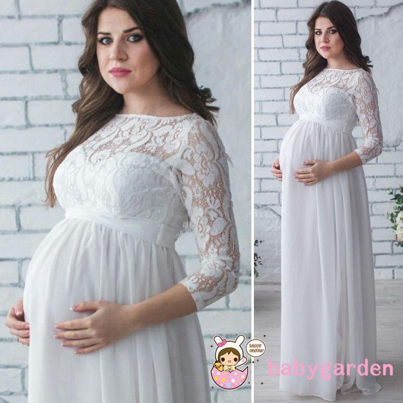 Váy ren dài cho bà bầu chụp ảnh