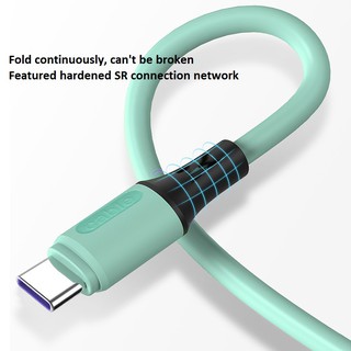 3A Type C/ Lightning/ Micro USB Cable Liquid Soft Silicone Super Fast Charging Data Cable
