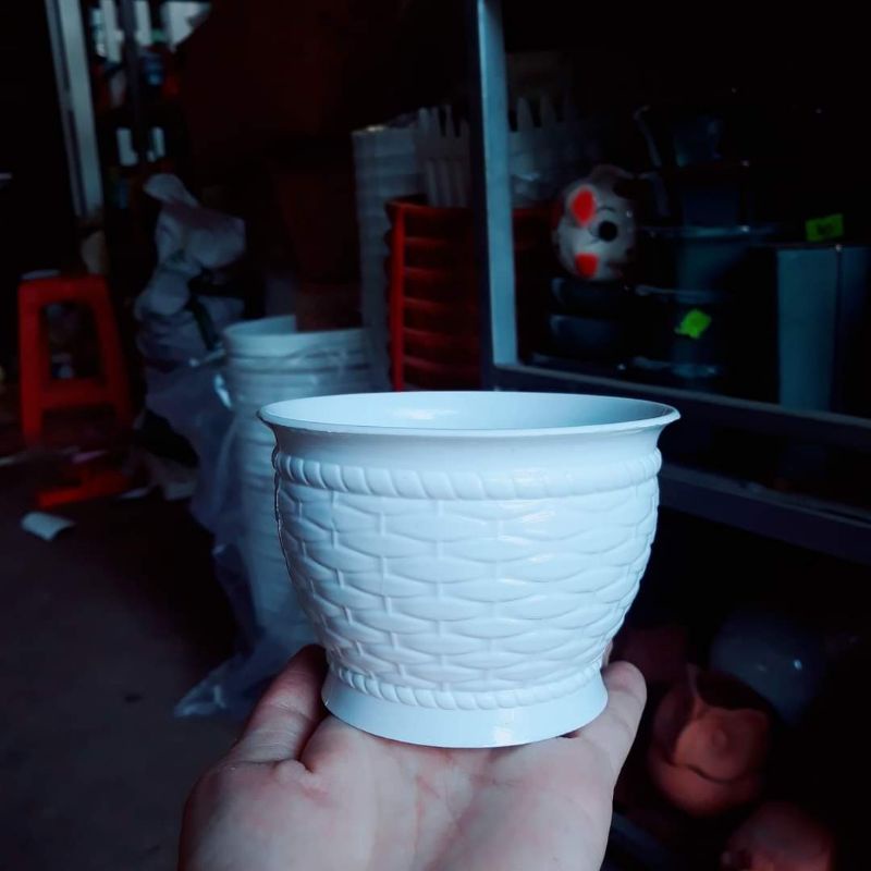 Chậu Mini Trồng Sen Đá Xương Rồng Bằng Nhựa 10x8cm