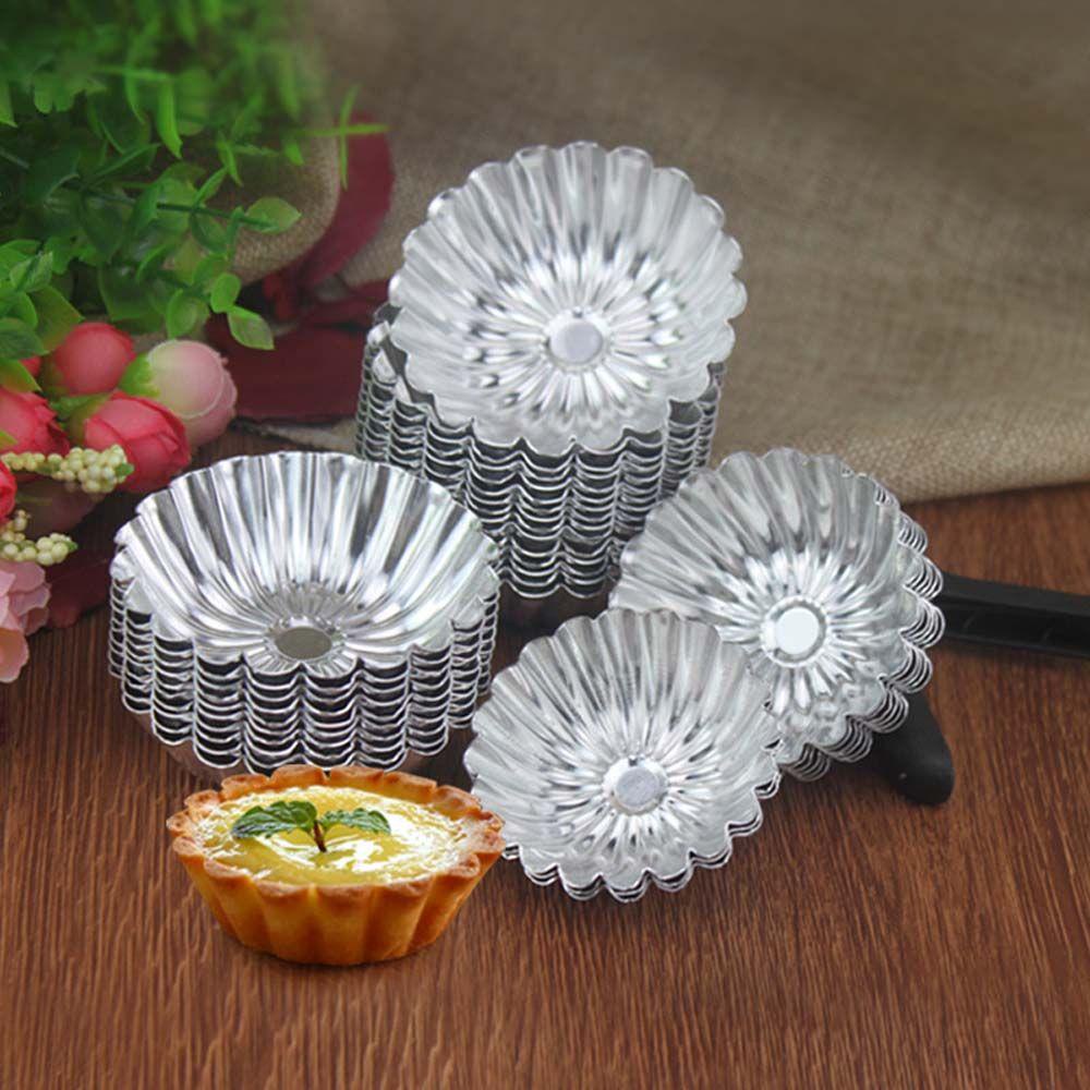 Khuôn Nhôm Làm Bánh Tart Trứng / Pudding Tái Sử Dụng Tiện Lợi