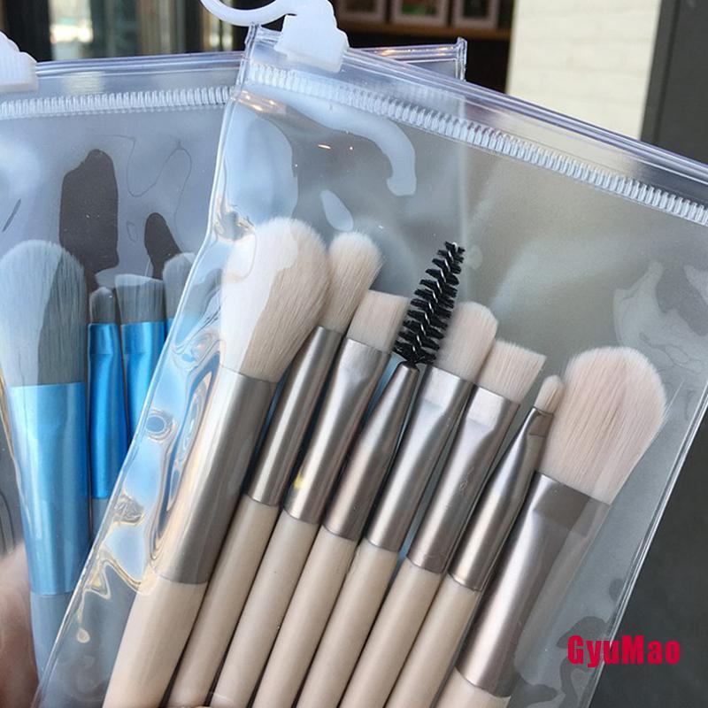 Set 8 Cọ Trang Điểm Mini Chuyên Nghiệp Với Tay Cầm Gỗ Mềm Mại Cho Người Mới Bắt Đầu