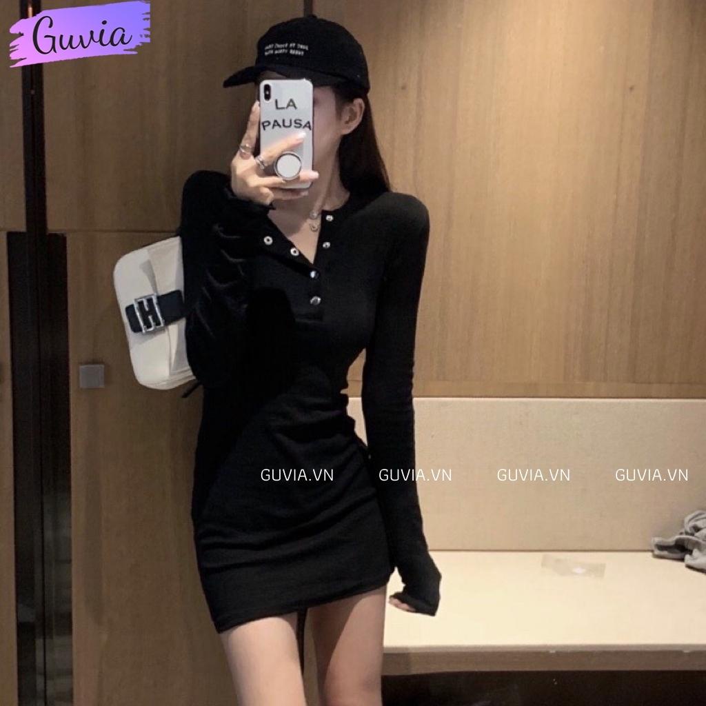 Đầm Váy Body Cổ Vuông CÚC BẤM Tay Ngắn Chất Thun Gân Tốt Mặc Đẹp, Đầm Ôm Sexy Gợi Cảm GUVIA | WebRaoVat - webraovat.net.vn