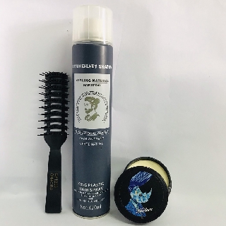 Combo Gôm Xịt Tóc Butterfly Shadow black + Sáp vuốt Nam BluMaan Styling Meraki