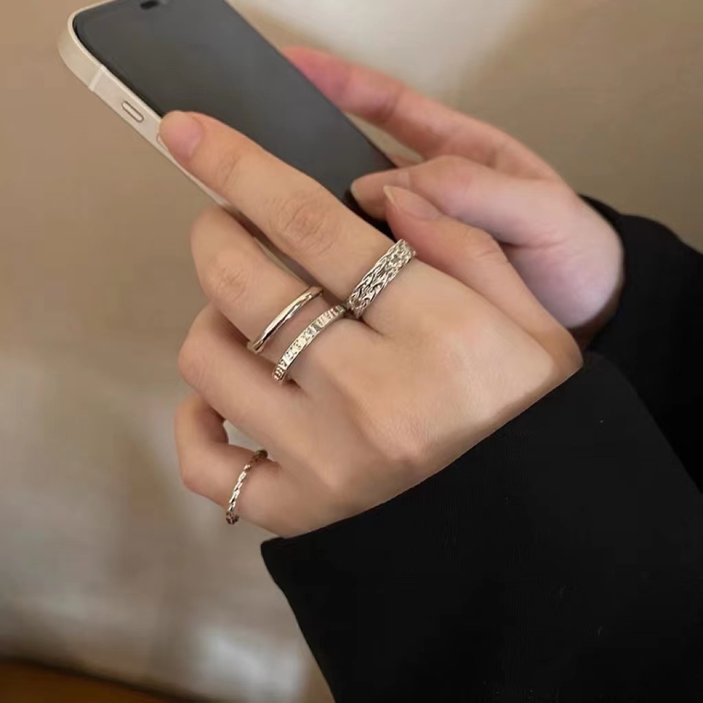 Bộ Nhẫn Trơn Có Thể Điều Chỉnh Kích Cỡ Thời Trang Dành Cho Nữ