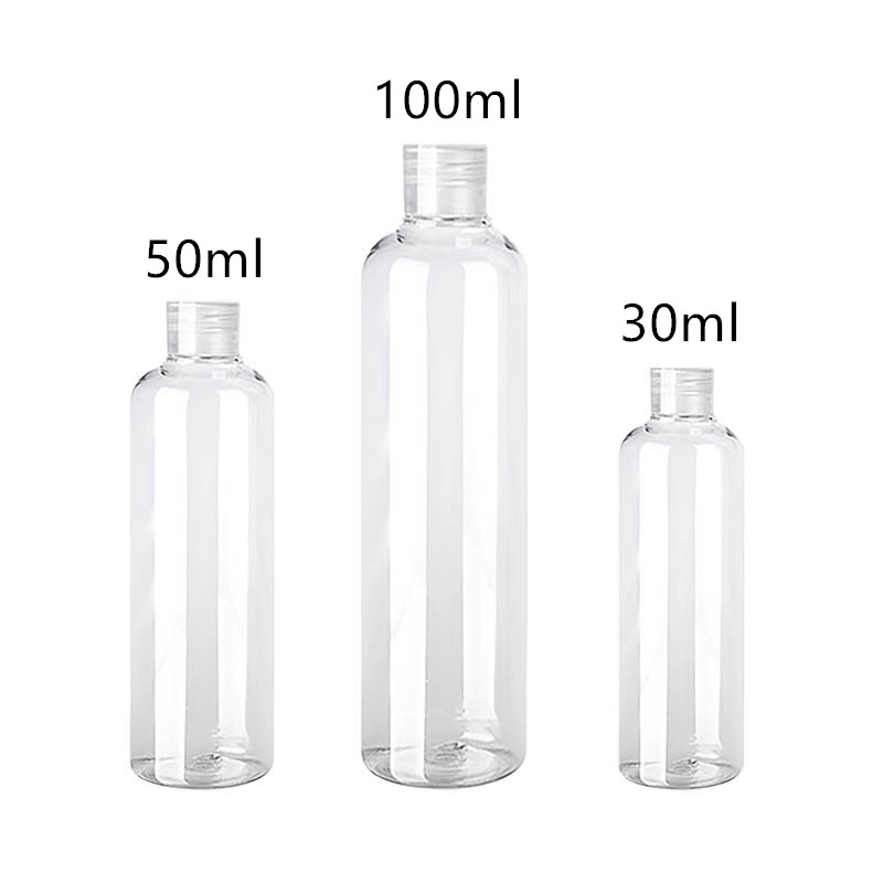 Chai nắp bật 50ml/100ml/30ml chiết mỹ phẩm dùng khi đi du lịch