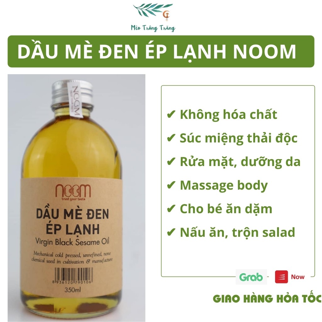 Dầu mè đen ép lạnh Noom - chăm sóc da, tóc, nhai dầu, dầu ăn cho trẻ ăn dặm và người lớn bổ sung vitamin E, Canxi