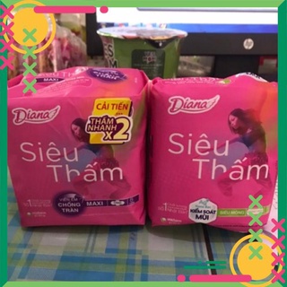 Băng vệ sinh Diana Maxi dày 8 miếng có cánh/ không cánh