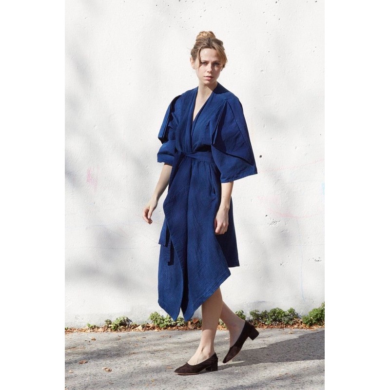 Đầm Linen Đắp Chéo kèm Đai