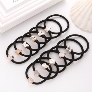 Dây cột tóc đính hạt màu đen SC20