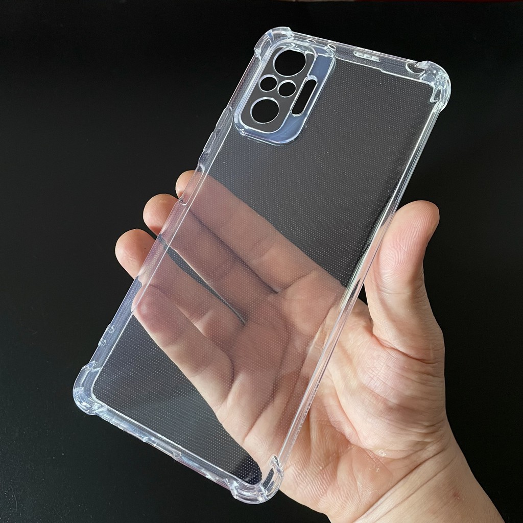 Ốp lưng silicon trong suốt chống sốc 4 cạnh cao cấp cho Xiaomi Redmi Note 10 Pro (khoét riêng mắt camera)