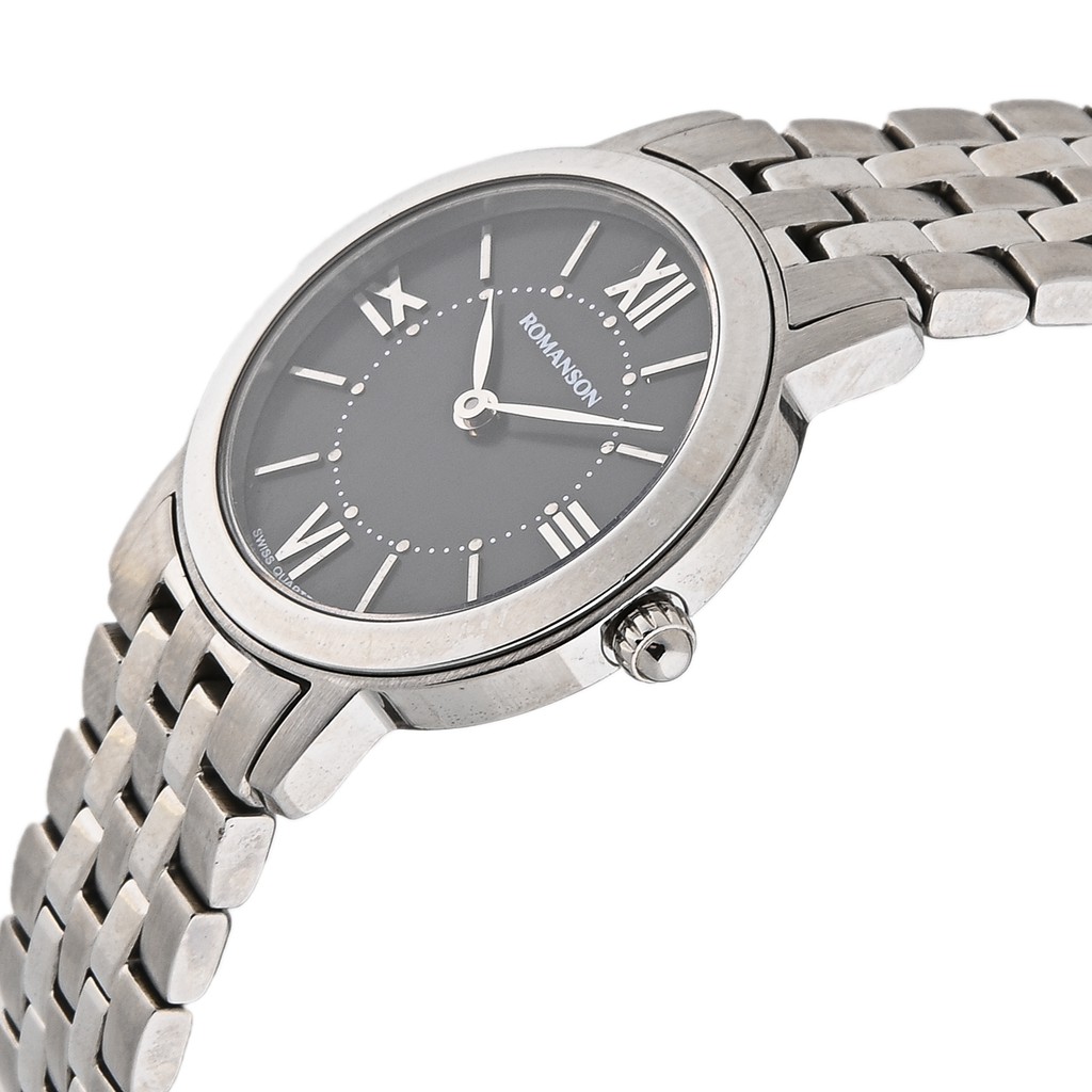 Đồng hồ Romanson Watch RM3240LWBK mữ mặt nhỏ kính Sapphire chống xước máy Thụy Sĩ chống nước dây thép cao cấp chính hãng