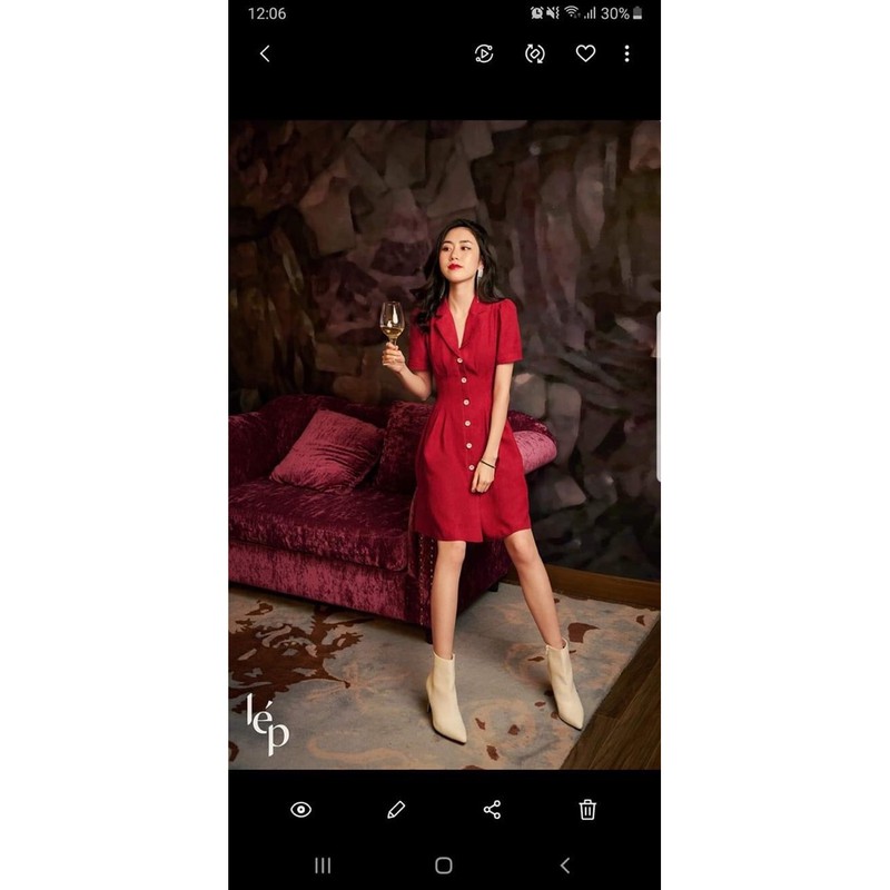 váy đỏ Lép