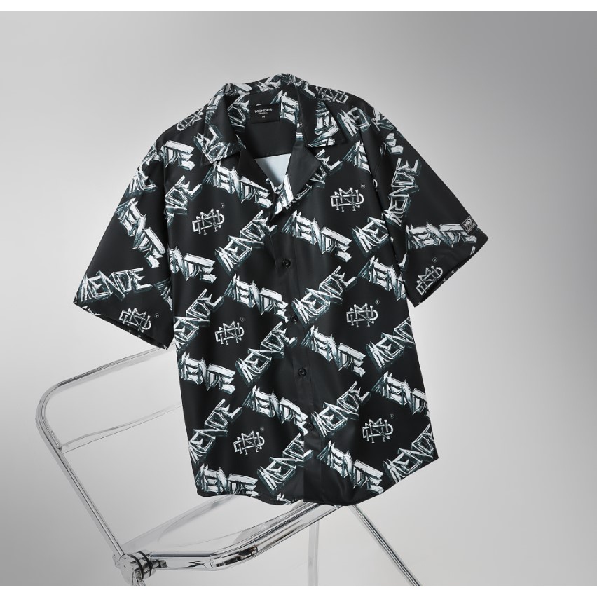 MENDE - Metal Logo Shirt - Áo sơ mi nam tay ngắn logo dây xích 2 màu