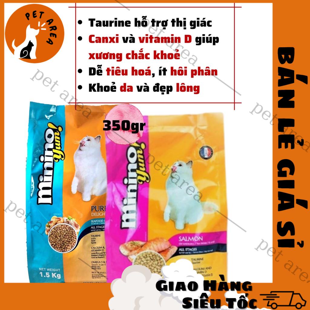 [Chính hãng][Date xa][Hỏa tốc]Hạt Mèo Minino Yum Gói 350g Vị Hải Sản, Cá Hồi Cho Mèo Trưởng Thành