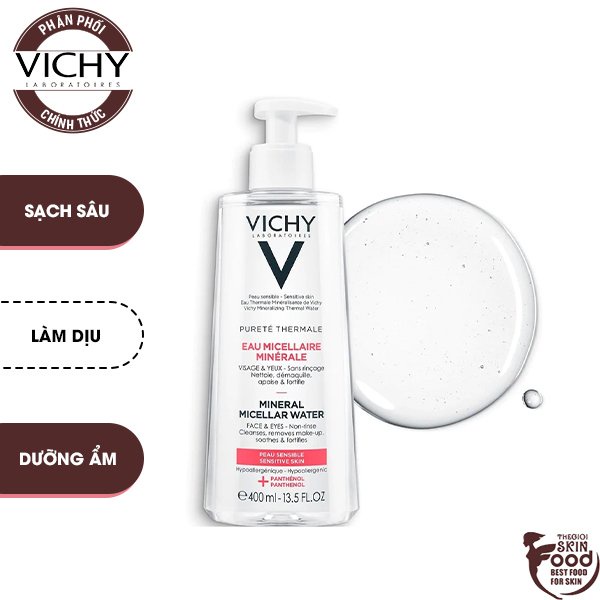 Nước Tẩy Trang Giàu Khoáng Chất Làm Sạch Sâu Và Dịu Da Vichy Purete Thermale Mineral Micellar Water Sensitive Skin