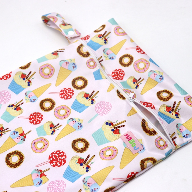 Túi Đựng Tã Lót Bằng Vải Cỡ Lớn Có Nút Gài Chống Nước Tái Sử Dụng Tiện Lợi