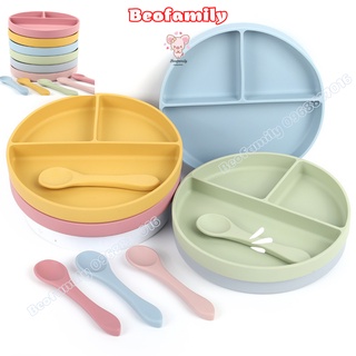 Khay ăn dặm silicon đế hít chống đổ, 3 ngăn tiện dụng cho bé ăn dặm, Khay ăn dặm BLW Beofamily