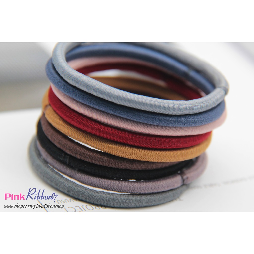 Chun cột tóc sợi bóng cao cấp - SET 5C - chun người lớn